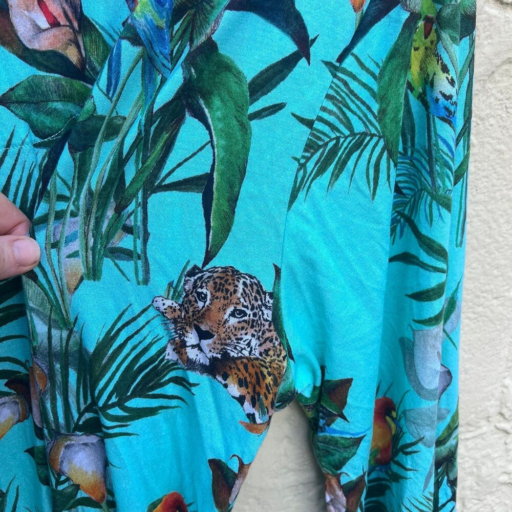 Johnny Was "Taina" Tropical Print Cotton Modal Sleep Robe - Size XL - Picture 6 of 9